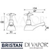 Bristan Head Bath Taps Dimensions